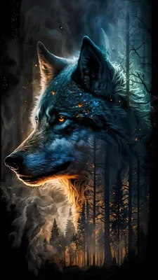Неоновый волк - красивые фото