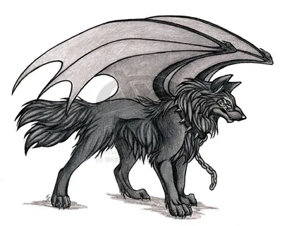 Волк демон красные чёрные большие …» — создано в Шедевруме