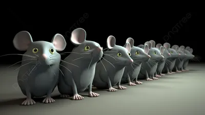 мультяшные мыши в 3d визуализации, год крысы, китайский мультфильм,  китайский символ фон картинки и Фото для бесплатной загрузки