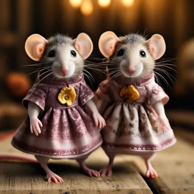 Две крысы в платьях милые» — создано в Шедевруме