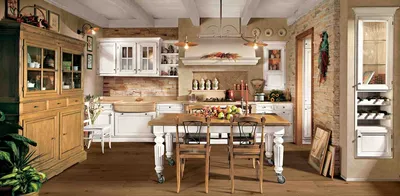 Ремонта интерьера высокой кухни в деревенском стиле Кантри