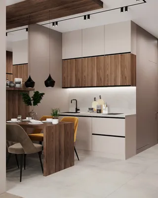 Кухня Норд в стиле минимализм с светлыми панелями из МДФ | КухниСпаркс ⭐