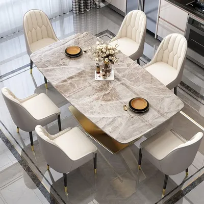 Модные кухонные обеденные столы, толстые твердые столы из стали, роскошные обеденные  столы, кухонный стол, низкая Обеденная Мебель | AliExpress