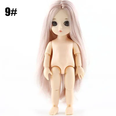 Купить 16 см кукла BJD телесного цвета, шарнирная шарнирная кукла, 3D  глаза, 13 подвижных суставов, макияж тела, принцесса, 1/12 куклы BJD | Joom