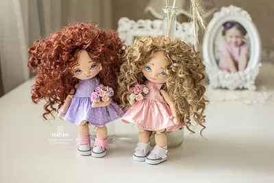 Две кудряшки. Текстильные куколки от Наташи Исенбаевой | Пикабу