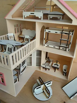 Кукольный дом Pema kids без окрашивания Материал МДФ купить по цене 5311 ₽  в интернет-магазине Детский мир