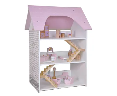 TOPBRIGHT. Кукольный домик деревянный с мебелью для девочки
