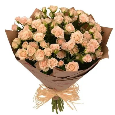 Кустовые розы ассорти в белой большой коробке №29 с доставкой в  Санкт-Петербурге.