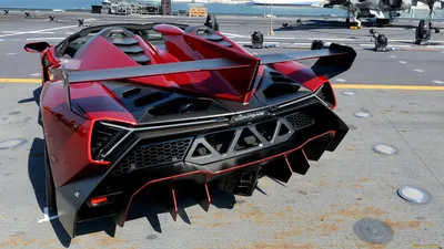 Скачать 1920x1080 lamborghini veneno, lamborghini, спорткар, гонки, вид  сзади обои, картинки full hd, hdtv, fhd, 1080p