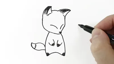 Как очень легко нарисовать лисёнка ! - YouTube
