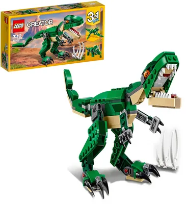 Конструктор LEGO 31058, могучие динозавры, постройте его самостоятельно,  набор динозавров, создайте птеродактил, трицератопс и Т-образный свет (174  шт.) | AliExpress