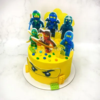 Торт Зеленый Ниндзяго | Недорогие детские торты с Ниндзя на заказ