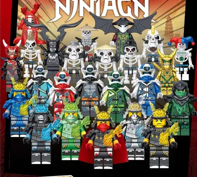 Фигурки человечки ниндзяго Ninjago змеи и скелеты аниме 24 штук для лего -  KIDSLANDS