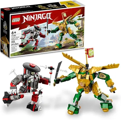 Amazon.com: Lego NINJAGO Lloyd's Mech Battle EVO Building Set 71781, with 2  Action Figures, 2 Posable Ninja Action Figures to Build, Ninja Toy for Kids  Ages 6+ with Bone Warrior and Golden