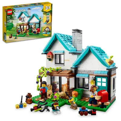 Amazon.com: LEGO Creator 3 in 1 Cozy House Building Kit, Rebuild into 3  Different Houses, Includes Family Minifigures and Accessories, DIY Building  Toy Ideas for Outdoor Play for Kids, Boys and Girls,