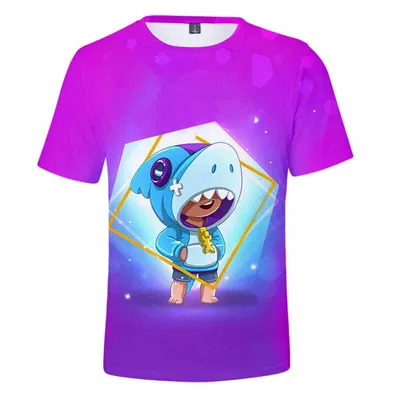 3d Printed Shark Leon T-shirt | Brawl Stars Store