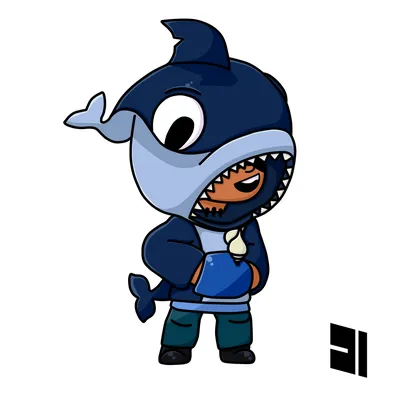 Brawl Stars Shark Leon Zipper-up Hoodie Sweatshirt | Brawl Stars Store