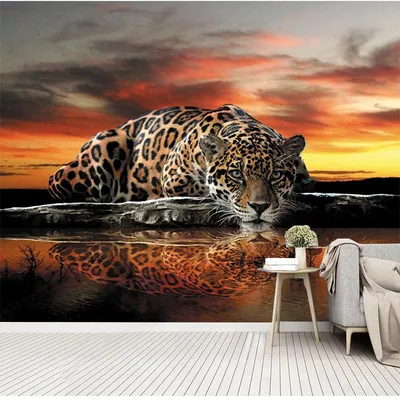 Купить Фото на заказ 3D животное Тигр Леопард Настенные обои Гостиная  Спальня Диван Фон Домашний Декор Плакат Настенная живопись Фреска | Joom