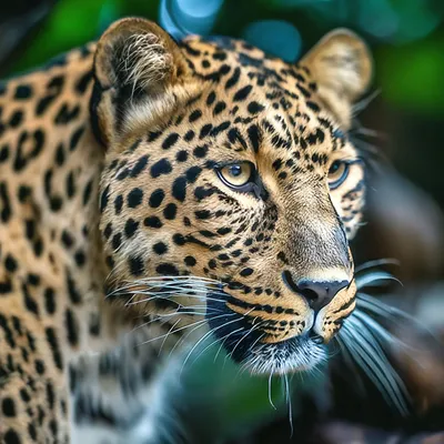 Леопард на черном фоне» — создано в Шедевруме