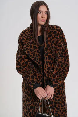 Купить Шубу леопардовую из экомеха в интернет магазине | Артикул:  AL-452-2-90-LP