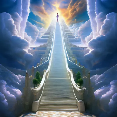 лестница на небеса в облаках Иллюстрация штока - иллюстрации насчитывающей  лестницы, иисус: 271838987