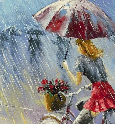 Картина маслом на заказ Летний дождь в интернет-магазине Ярмарка Мастеров  по цене 10200 ₽ – CL0R7RU | Картины, Сочи - доставка по России