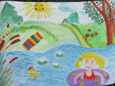 Раскраска дети лето. дети рисуют как я провел лето. Детские рисунки про лето