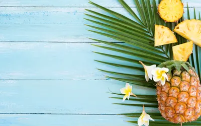 Картинки лето, коктейль, пальмы, ананасы, фрукты - обои 1280x1024, картинка  №152448