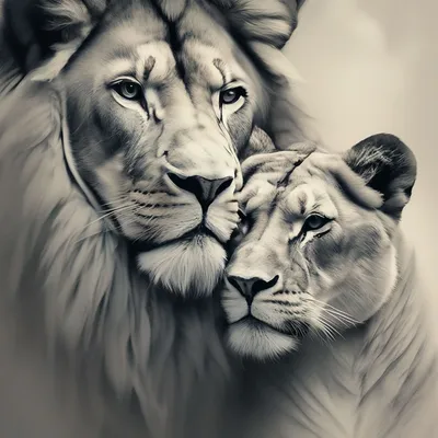 Лев и львица, любовь, верность, …» — создано в Шедевруме