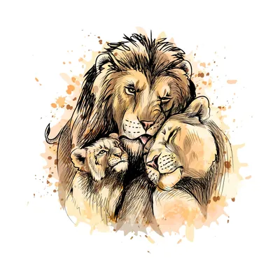 Лев, львица и львята» — создано в Шедевруме