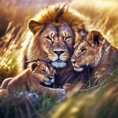 фон, отдых, лев, львица, пара (1920x1080) - Обои - Животные