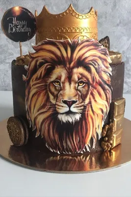Торт со львом и снежным барсом на заказ