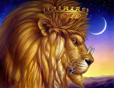 вафельная картинка лев с короной 15 см - Кондитер+