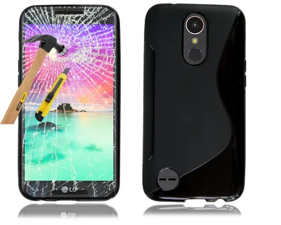For LG K10 2017 (5.3\") M250N X400 K20 Plus LV5 New Black Gel Phone Case +  Glass | eBay
