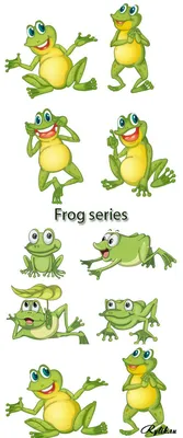 Красивые нарисованные лягушки - вектор. Stock: Frog series | Трафареты,  Картинки, Лягушка