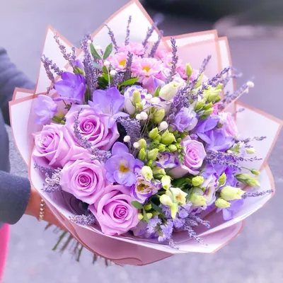 11 лиловых роз 50 см. - купить с доставкой в Омске - Лаванда