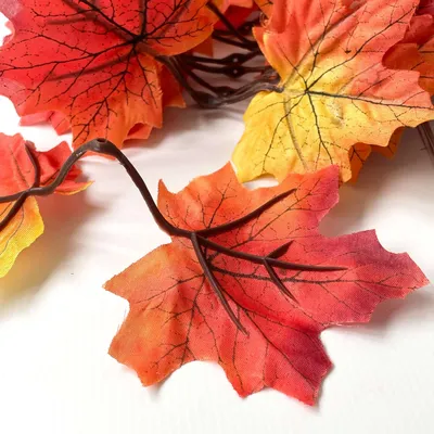 Листья клёна искусственные, осенние, красно-желтые, двойные, 20 веточек (40  листочков). – купить в Казани | «С Нежностью»