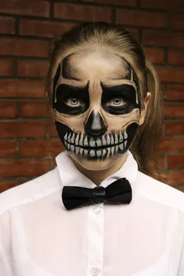 Грим, скелет, череп, девушка, хэллоуин, Halloween, skeleton, makeup |  Макияж лица, Грим, Идеи макияжа