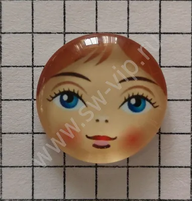 Купить лицо кабошон матрешки, артикул L18-20, размер 18 mm, упаковка 1 шт.:  - интернет магазин Айвори http://sw-vip.ru