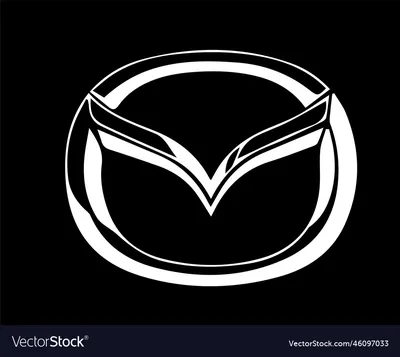 Mazda brand logo symbol black and white design Vector Image