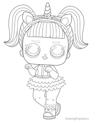 Как нарисовать куклу ЛОЛ Unicorn - Единорог | Рисуем поэтапно карандашом |  Куклы, Единорог, Детские раскраски