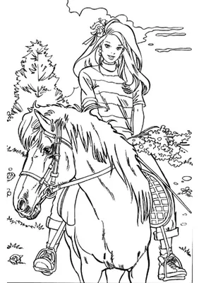 Иллюстрация Раскраски для взрослых и детей. Лошади. |