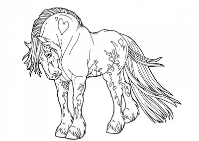 Раскраска Лошадь простая распечатать или скачать