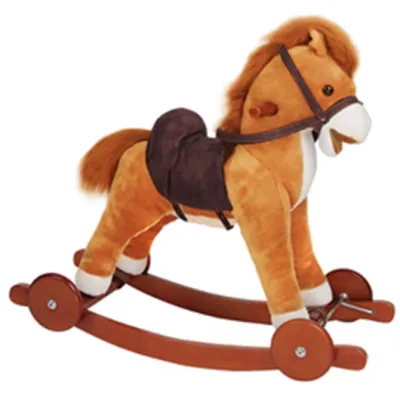 AmaroBaby Детская лошадка качалка с колесами музыкальная