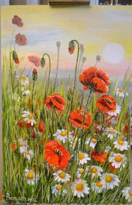 Картина на ОСП \"Цветочный луг, полевые цветы, луговые цветы\", 125 x 62 см -  купить по низкой цене в интернет-магазине OZON (855138196)