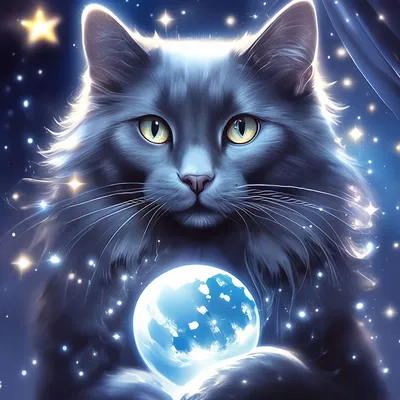 ᐉ Значок Лунный кот BRGV112505 Синий