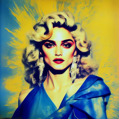 Мадонна, на фоне сине-жёлтого …» — создано в Шедевруме