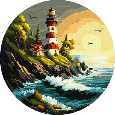 маяк на закате в океане на скале, красивая картинка маяка, маяк, пейзаж фон  картинки и Фото для бесплатной загрузки