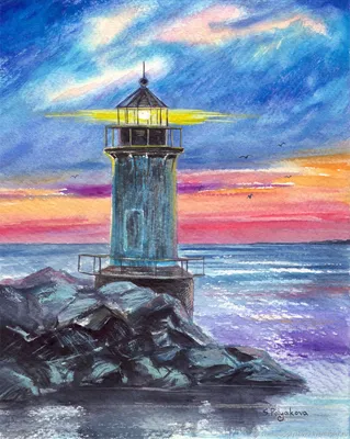 ᐉ Круглая картина по номерам Маяк на побережье art_selena_ua Идейка d39  (KHO-R1006) - купить на kanc-baza.com.ua
