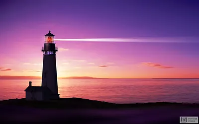Фотообои \"Красивый маяк на закате солнца\" - Арт. 090035 | Купить в  интернет-магазине Уютная стена